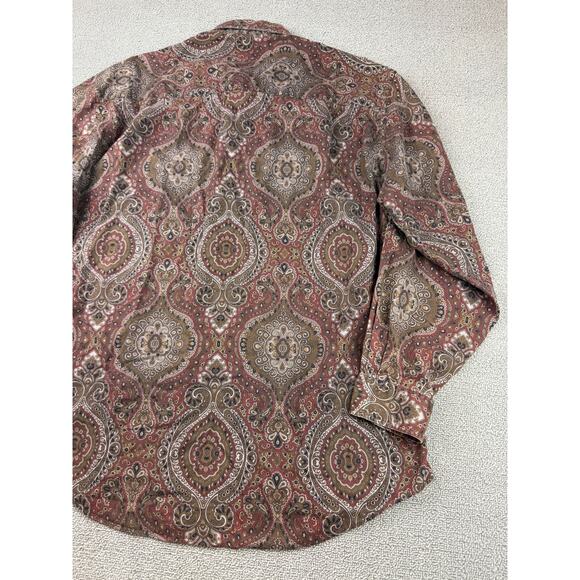 Bill Blass Men Large Multicolor Paisley Button Down Shirt - Picture 10 of 12